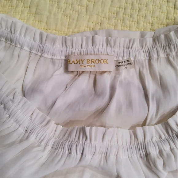 Ramy Brook Off-the-Shoulder Cynthia Flounce Mini Dress Size L - Picture 2 of 14